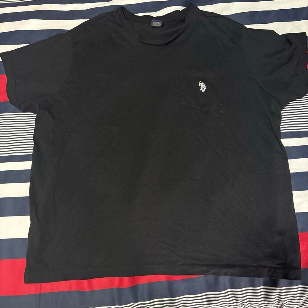 Us-polo-assn Men's Black and Navy T-shirt